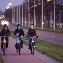 Fietsers op vrijliggend fietspad